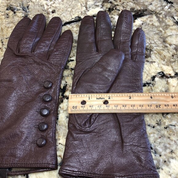 Size XL Jessica Women’s Leather Gloves Brown Acrylic Lining READ BELOW CN - Picture 9 of 12